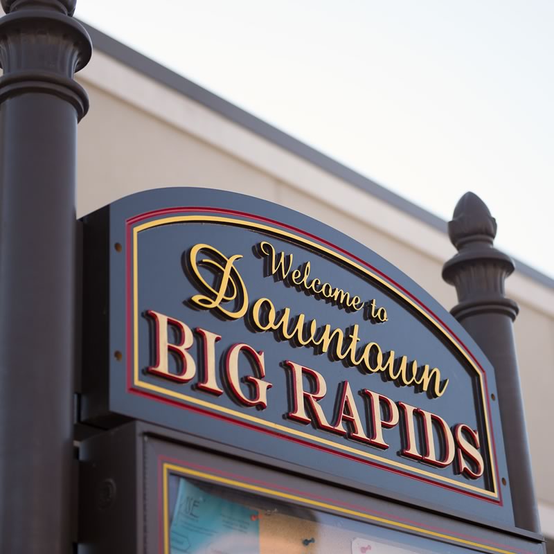 Mecost County - Welcome to Downtown Big Rapids Sign